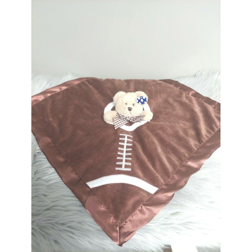 Bearington Baby Touchdown Snuggler Football Lovey‎ Bear Security Blanket NWT